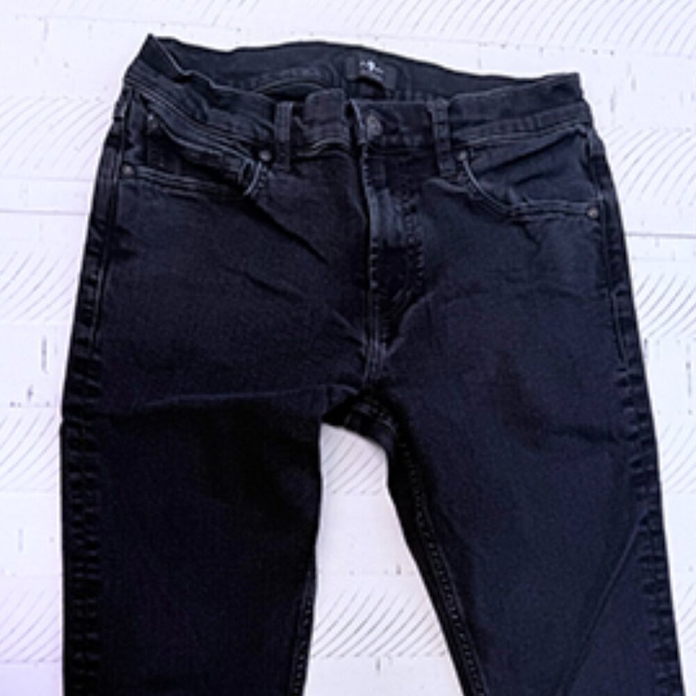 7 For All Mankind black straight leg jeans